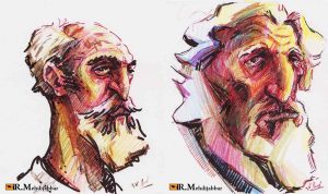نمونه طراحی رنگی چهره ذهنی رسو مهدی جبار